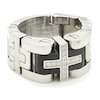 Thumbnail Image 1 of Simmons Jewelry Co. Men's 1/5 CT. T.W. Diamond Cross Link Ring in Stainless Steel - Size 11