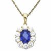 Thumbnail Image 1 of Lab-Created Blue Sapphire Pendant in 10K Gold