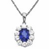Thumbnail Image 1 of Lab-Created Blue Sapphire Pendant in 10K White Gold