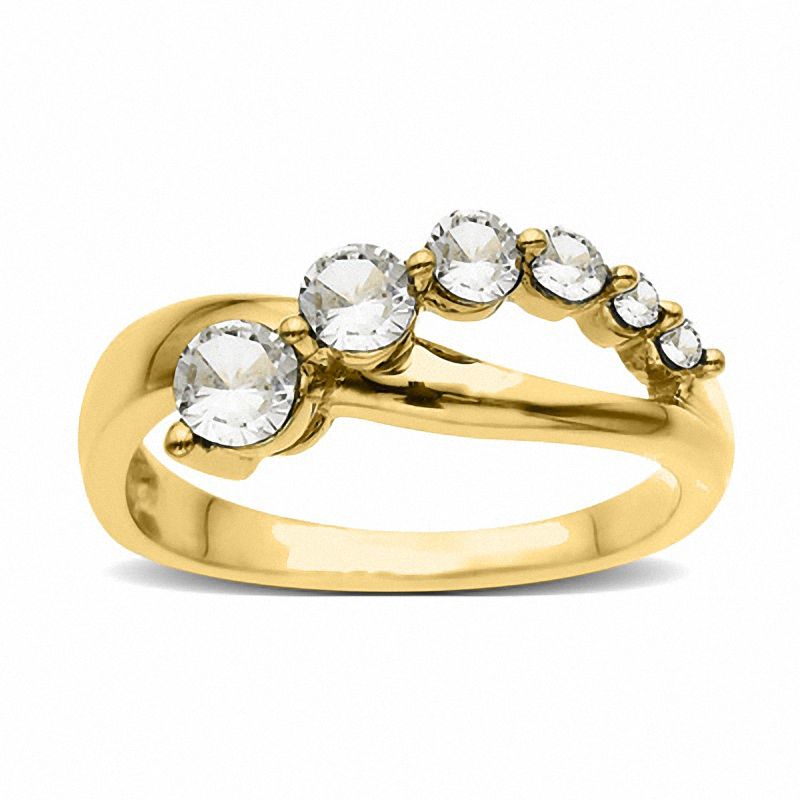 Journey Lab-Created White Sapphire Ring in 10K Gold