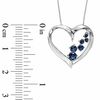 Thumbnail Image 1 of Journey Blue Sapphire and Diamond Accent Heart Pendant in 14K White Gold