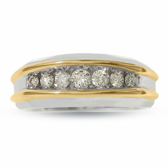 1/2 CT. T.w. Diamond Seven-Stone Artisan Band in 14K Two-Tone Gold