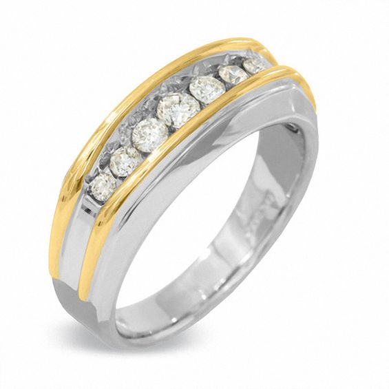 1/2 CT. T.w. Diamond Seven-Stone Artisan Band in 14K Two-Tone Gold