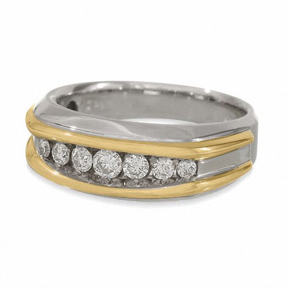 1/2 CT. T.w. Diamond Seven-Stone Artisan Band in 14K Two-Tone Gold