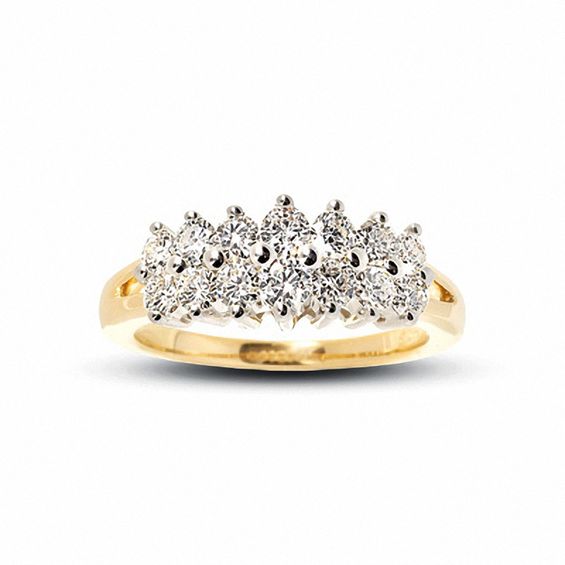 1 CT. T.w. Diamond Pyramid Ring in 10K Gold