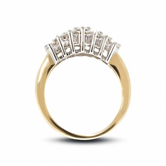 1 CT. T.w. Diamond Pyramid Ring in 10K Gold