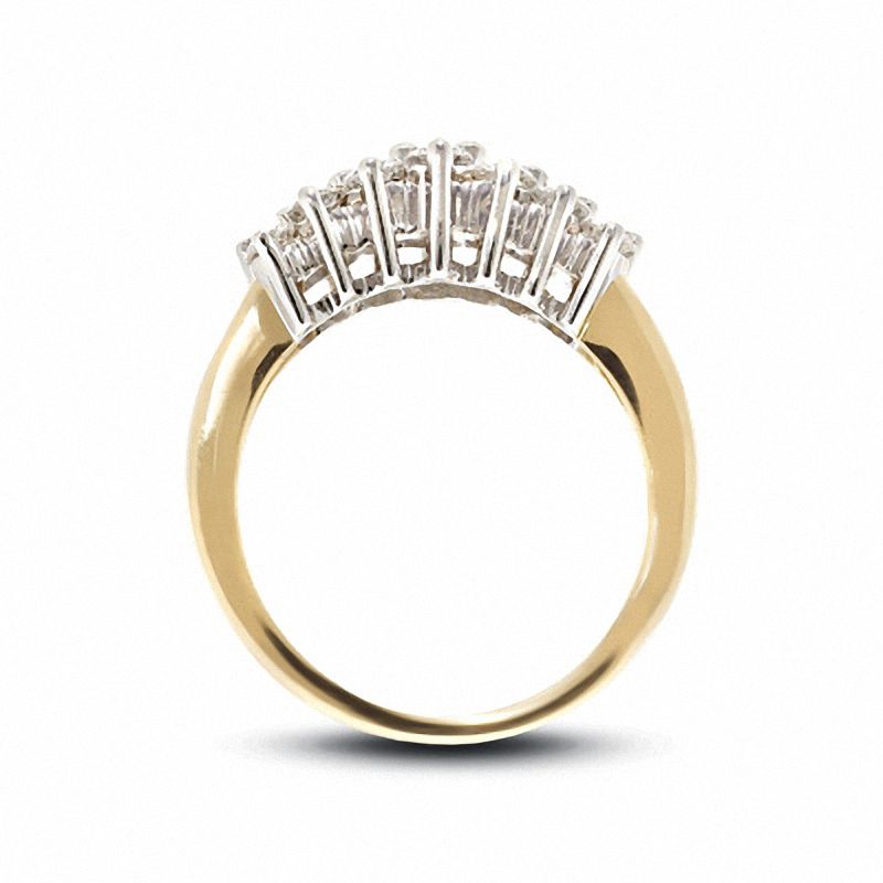 Main Image 4 of 1 CT. T.W. Diamond Pyramid Ring in 10K Gold