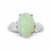 Thumbnail Image 0 of Oval Green Jade Ring in Sterling Silver