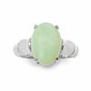 Thumbnail Image 1 of Oval Green Jade Ring in Sterling Silver