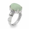 Thumbnail Image 1 of Oval Green Jade Ring in Sterling Silver
