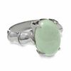 Thumbnail Image 2 of Oval Green Jade Ring in Sterling Silver