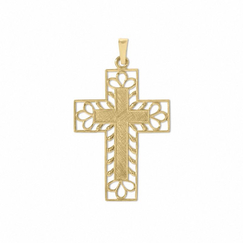 Main Image 1 of 14K Gold Filigree Cross Pendant