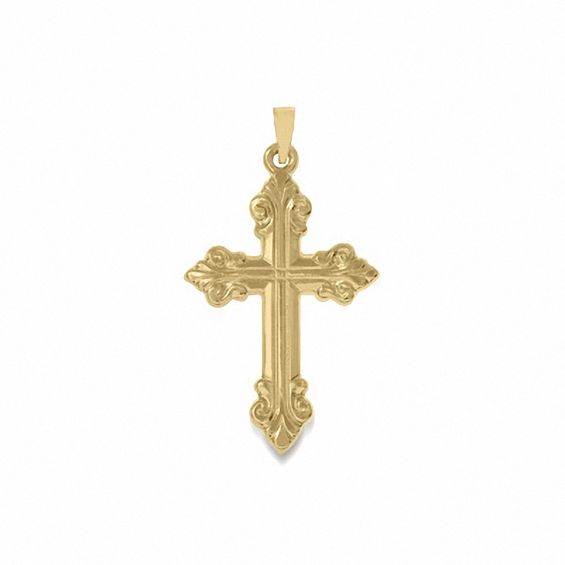 14K Gold Fancy Cross Charm