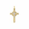 Thumbnail Image 1 of 14K Two-Tone Gold Sunburst Cross Charm