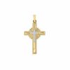 Thumbnail Image 0 of 14K Two-Tone Gold Sunburst Cross Charm