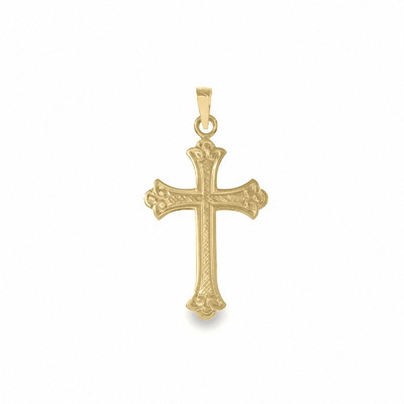 Main Image 1 of 14K Gold Florentine Cross Pendant