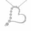 Thumbnail Image 1 of 1/4 CT. T.W. Journey Diamond Heart Pendant in 10K White Gold