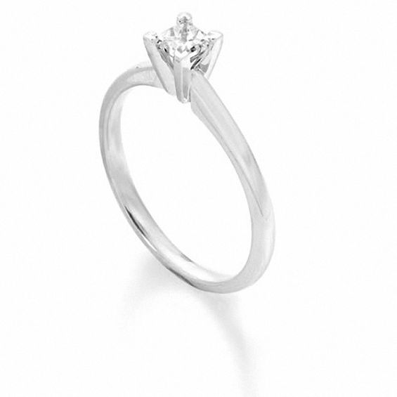 1/3 CT. T.w. Certified Princess-Cut Diamond Solitaire Engagement Ring in 14K White Gold