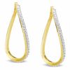 Thumbnail Image 1 of Diamond Fascination™ Large Wave Hoop Earrings in 14K Gold