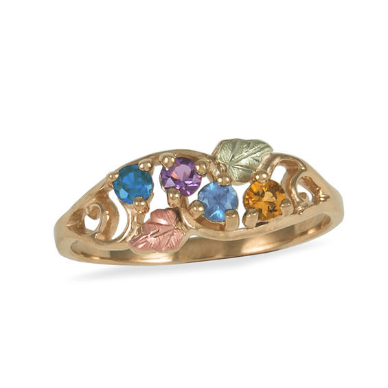 Black Hills Gold Birthstone Family Ring (1-6 Stones)