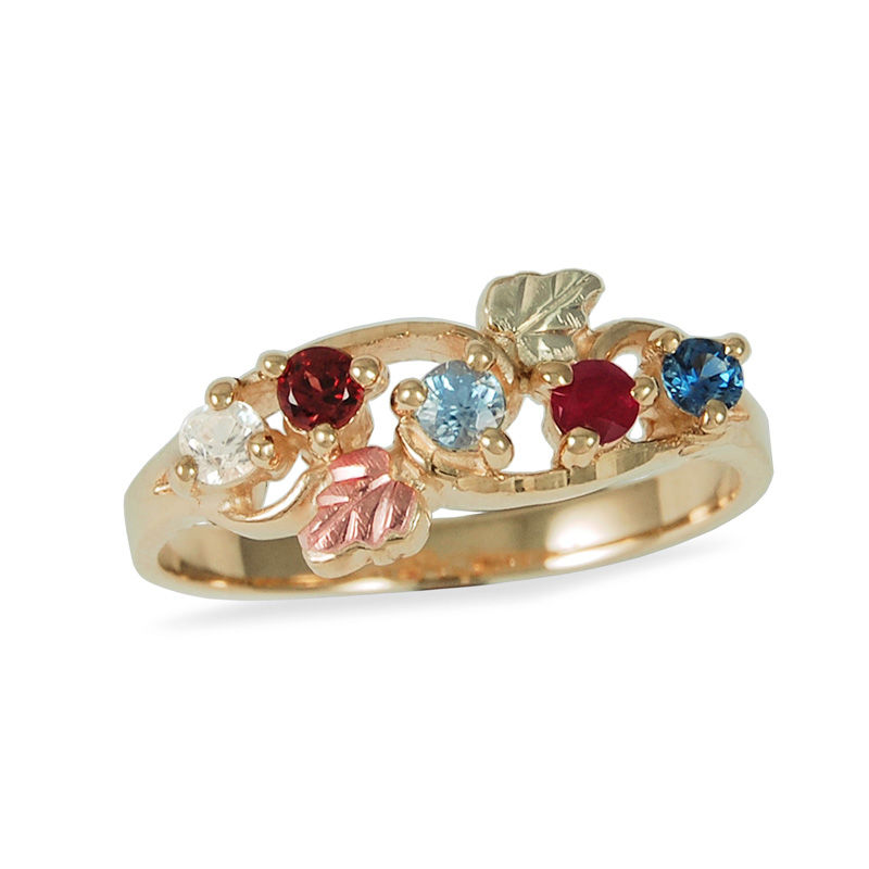 Black Hills Gold Birthstone Family Ring (1-6 Stones)