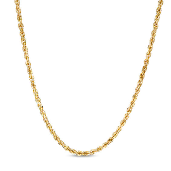 3.0mm Diamond-Cut Rope Chain Necklace in Solid 10K Gold - 24"