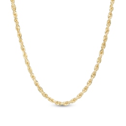 4.0mm Diamond-Cut Glitter Rope Chain Necklace in 10K Gold - 22&quot;