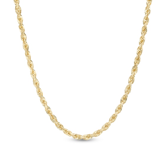 4.0mm Diamond-Cut Glitter Rope Chain Necklace in 10K Gold - 22"