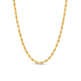 3.0mm Glitter Rope Chain Necklace in Solid 10K Gold - 20"