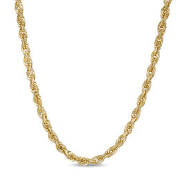 5.0mm Diamond-Cut Glitter Rope Chain Necklace in 10K Gold - 22&quot;