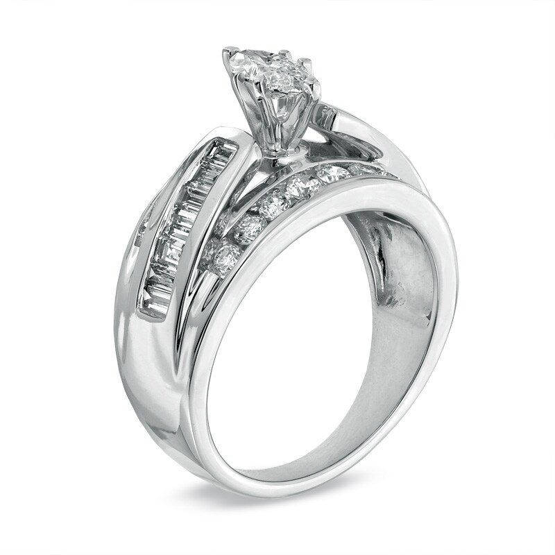 Main Image 2 of 1-1/2 CT. T.W. Marquise Diamond Engagement Ring in 14K White Gold