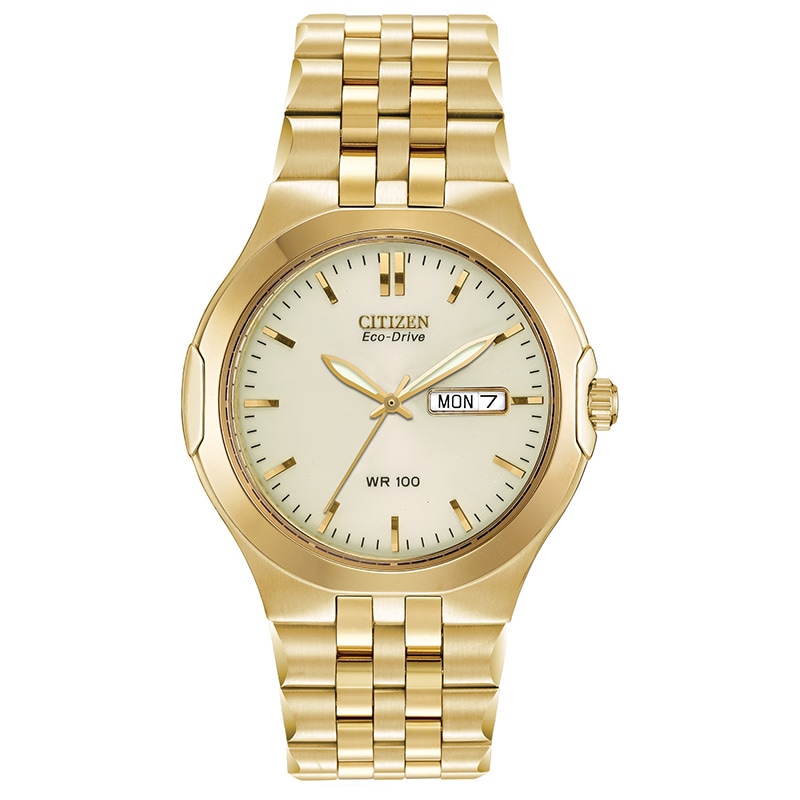 Men's Citizen Eco-Drive Corso Gold-Tone Watch with Champagne Dial (Model: BM8402-54P)