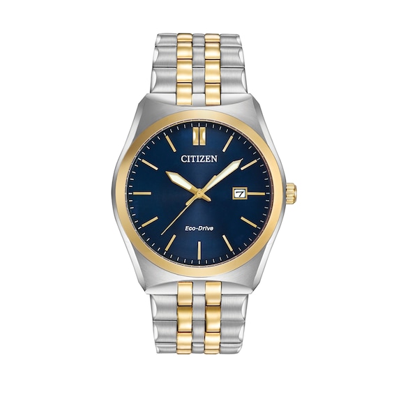 Men's Citizen Eco-Drive® Corso Two-Tone Watch with Navy Blue Dial (Model: Bm7334-58L)