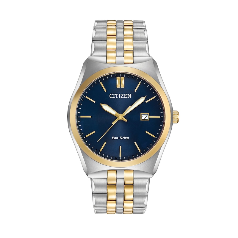 Men's Citizen Eco-Drive® Corso Two-Tone Watch with Navy Blue Dial (Model: BM7334-58L)