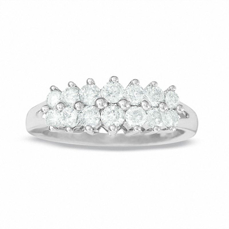 1 CT. T.W. Diamond Pyramid Ring in 10K White Gold