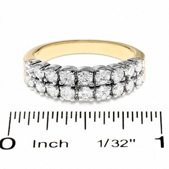 1 CT. T.w. Diamond Two Row Band in 14K Gold