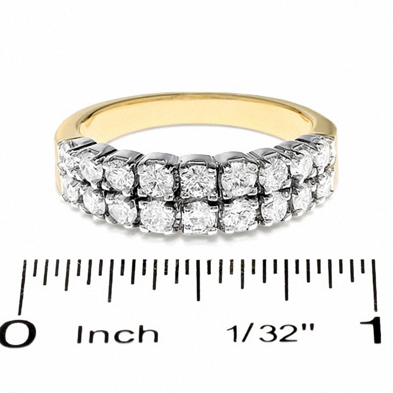 Main Image 2 of 1 CT. T.W. Diamond Two Row Band in 14K Gold