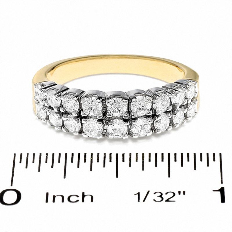 1 CT. T.W. Diamond Two Row Band in 14K Gold