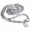 Thumbnail Image 1 of Simmons Jewelry Co. Men's Stainless Steel Mini Razor Link Chain Necklace with Diamond Accent - 36"
