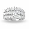 Thumbnail Image 1 of 2 CT. T.W. Chunky Round and Baguette Diamond Ring in 14K White Gold