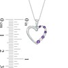 Thumbnail Image 1 of Journey Amethyst and Lab-Created White Sapphire Heart Pendant in 10K White Gold