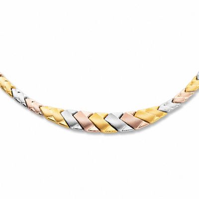 10K Tri-Color Gold Stampato Necklace 