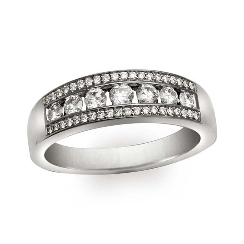 1 CT. T.W. Diamond Edge Band in 14K White Gold