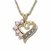 Thumbnail Image 1 of Opal Heart Pendant in 10K Gold with Diamond Accents