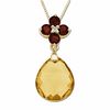 Thumbnail Image 1 of Briolette Citrine and Garnet Drop Pendant in 10K Gold with Diamond Accents