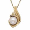 Thumbnail Image 1 of Freshwater Cultured Pearl Pendant in 10K Gold with Diamond Accents