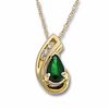 Thumbnail Image 1 of Pear-Shaped Emerald Pendant with Diamond Accents in 10K Gold