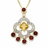 Thumbnail Image 0 of Citrine and Garnet Dangle Pendant in 10K Gold with Diamond Accents