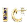 Thumbnail Image 1 of Blue Sapphire Earrings in 10K Gold with Diamond Accents