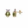 Thumbnail Image 1 of Peridot Stud Earrings in 14K Gold with Diamond Accents